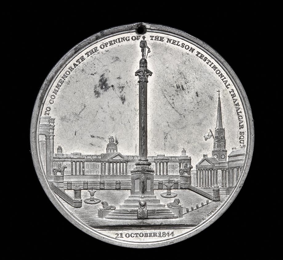 *Nelson Testimonial Medal, 1844, in white metal, by E. Avern, bust of Nelson left within garter - Image 2 of 2