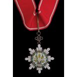 *China, Order of the Golden Grain, Fourth Class neck badge, in silver-gilt and enamels, width