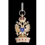 *Austria, Copy: Order of the Iron Crown, copy Grand Cross sash badge, unmarked, in silver-gilt and