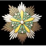 *Manchukuo, Grand Order of the Orchid Blossom, set of insignia, comprising sash badge, in silver-