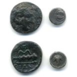 Boeotia, Thebes, 395-338 BC, magistrate issues, AE 13mm, Thion, Herakles head right, rev., club