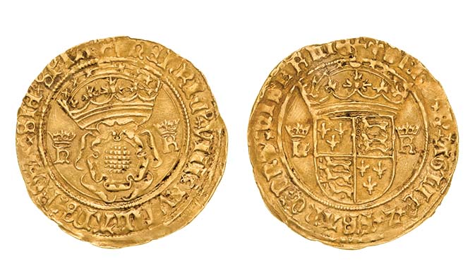 *Henry VIII (1509-47), Second coinage (1526-44), crown of the double-rose, m.m. lis, HK (Henry and