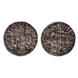 *Aethelred II, Long Cross penny, York, Hildulf, hildvlf mo eofr, 1.46g (N. 774; S. 1151), peck-marks