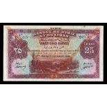 Syria, Banque de Syrie et du Liban, 1 September 1939 Issue, 25 livres, with type C overprint in