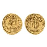 *Maurice Tiberius, solidus, Carthage, 593/4, facing bust, rev., angel; indiction year 12, 4.41g (MIB