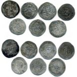 Arab-Sasanian drachms (7), comprising Ziyad b. Abi Sufyan, , DAP (Fasa) 43YE; Khusraw II type with