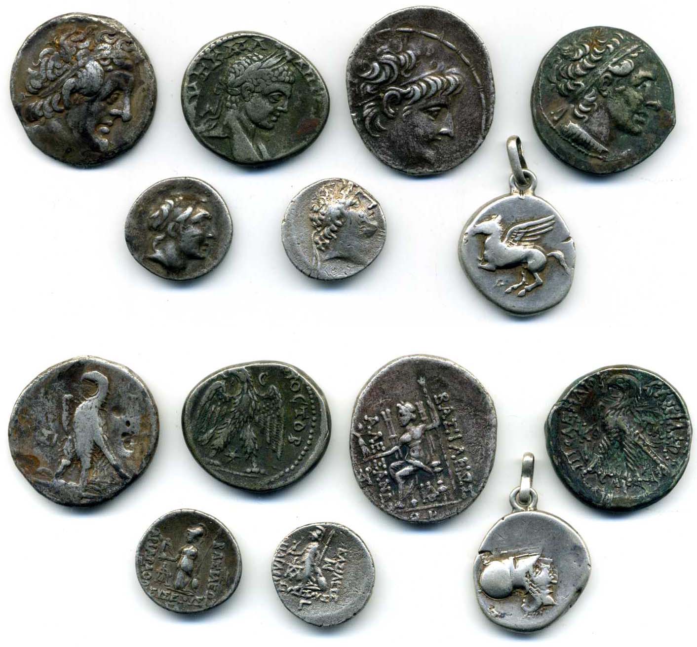 Greek silver, comprising Seleucid tetradrachm of Alexander II, Cappadocian drachms of Ariarathes