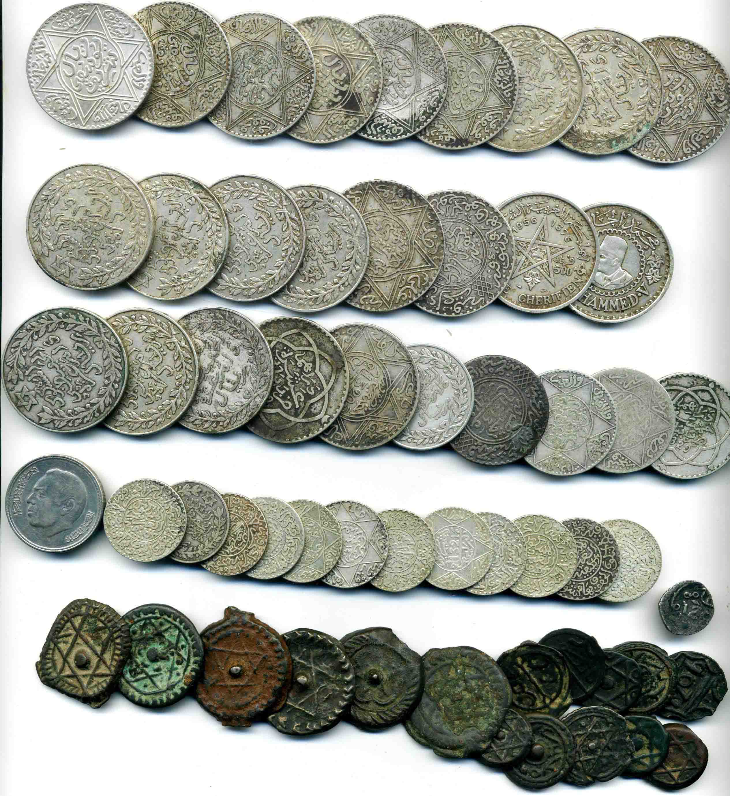 Morocco, miscellaneous coins including dirham, 1196h, Marrakesh (C. 32.18); with 10 dirhams (20),