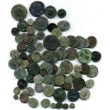 Miscellaneous, Roman bronze coins (84), mainly 4th century but including quadrans of Trajan,