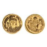 *Maurice Tiberius (582-602), solidus, facing bust, rev., angel, 4.38g (DO 5; S. 478), small