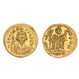 *Phocas (602-610), solidus, facing bust, rev., angel; officina h, 4.47g (DO 10; S. 620), about