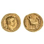 *Tiberius (14-37), aureus, Lugdunum, laureate head right, rev., pontif maxim, Livia (?) as Pax