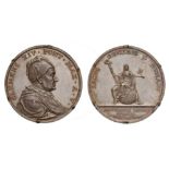 *Italy, Pope Clement XIV (1769-1774), Suppression of the Jesuits, 1773, silver medal by T.V.