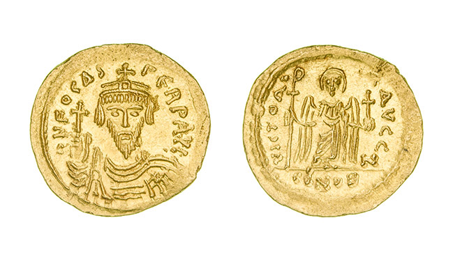 *Phocas (602-610), solidus, facing bust, rev., angel; officina Z, 4.47g (DO 5; S. 618), extremely