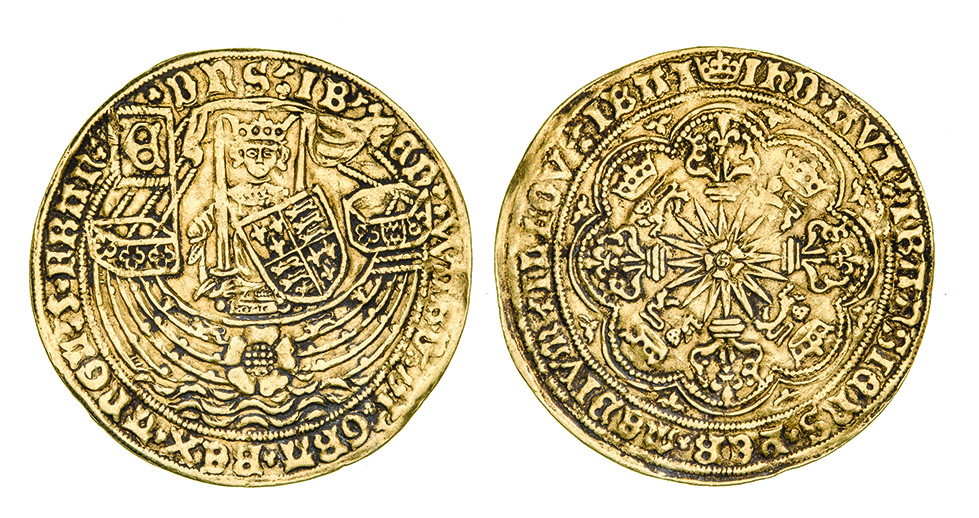 *Netherlands, Gorinchem, rosenoble , 1585/86, in imitation of a ryal of Edward IV, with arms of