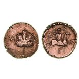 *Ancient British, Southern Region, Regni & Atrebates, Verica (c. AD 10-40), gold stater, vine leaf