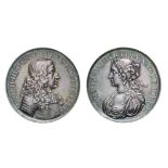 *Charles II, Marriage of Mary and William III of Orange, 1677, silver medal, unsigned and undated,