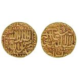 *India, Mughal, Akbar (1556-1605), mohur, 984h, 10.82g, compact flan, good fine