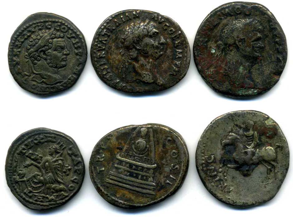 Caracalla (198-217), didrachm of Tarsus, laureate head right, rev., Tyche and river-god Cydnus, 7.