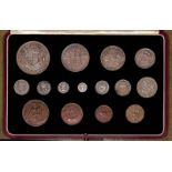 George VI, Coronation, 1937, proof set of 15 silver and base metal coins, comprising crown to