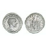 *Diadumenian (as Caesar, 217-218), denarius, draped bust right, rev., Caesar standing with