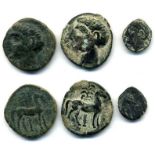 Spain, Carthago Nova, AE 23mm (2), after 209 BC, head of Scipio Africanus (?) left, rev., horse