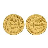 *Umayyad, dinar, 84h, rev., two points below y of yulad in third line of field, 4.29g (Walker