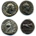 *Vitellius (69), denarius, Spanish mint, rev., clasped hands, 3.28g (RIC 27), pitted, good fine [
