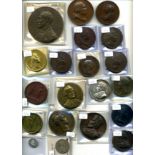 France, various copper and bronze medals (18),  including Louis XVI and Marie Antoinette, bronzed