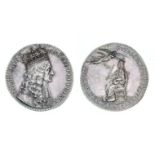 *Charles II, Coronation, 1661, the official small silver medal by Thomas Simon, crowned bust of