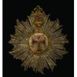 Portugal, Order of Christ, an early cloth and bullion breast star, c.1800, in silver and silver-gilt