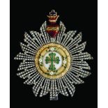 Portugal, Order of Aviz, breast star of smaller size, mid-19th century, in silver, gold and enamels,