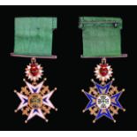 Portugal, Order of Aviz, Officer’s breast badge, early to mid-19th century, probably of French