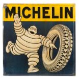 MICHELIN: c. 1940s-50s "MICHELIN" truck tyres embossed tin sign, made by G. de Andreis a