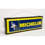 MICHELIN: A 1970s illuminated Michelin sign in electrified box; 30.5 x 92cms (overall).