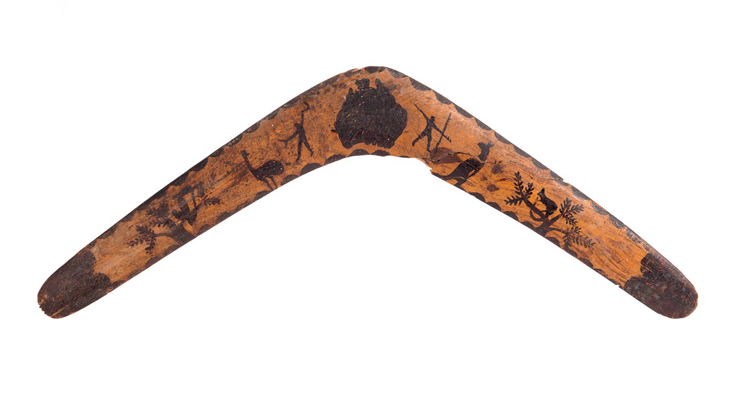 Two Transitional Boomerangs La Perouse, New South Wales (circa 1930s) carved wood and pokerwork - Image 2 of 2