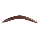 A Fine Boomerang South West Queensland (nineteenth century) carved hardwood 55cm long  PROVENANCE