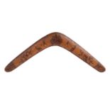 Two Transitional Boomerangs La Perouse, New South Wales (circa 1930s) carved wood and pokerwork