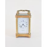 A French brass carriage clock, 19th century  A French brass carriage clock, 19th century  retailed