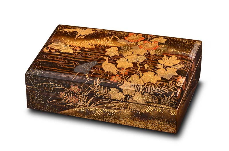 A Japanese lacquer box and cover, Meiji period, 20th Century  A Japanese lacquer box and cover,