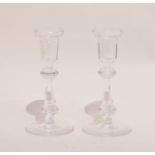 A pair of Waterford Crystal candlesticks, 20th century  A pair of Waterford Crystal candlesticks,