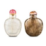 Two rock crystal snuff bottles, 19th Century  Two rock crystal snuff bottles, 19th Century  the