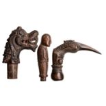 Three Kris Handles Bali, Indonesia (mid twentieth century)  Three Kris Handles  Bali, Indonesia  (