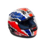 MICHAEL DOOHAN: A signed Arai racing helmet in Michael Doohan livery, signed in silver ink and