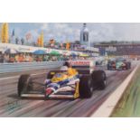 NIGEL MANSEL: A Michael Turner limited edition print featuring Nigel Mansell leading the 1988