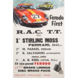 GOODWOOD: A Ferodo First R.A.C T.T. results poster from 19th August, 1961. This Tourist Trophy race