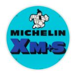 MICHELIN: A Michelin XM+S tyre rim insert advertising tin sign c1968, 39.5cm diameter.