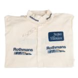 JACQUES VILLENEUVE: A Rothmans Williams Renault F1 fire retardant long-johns branded Rothmans back