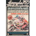 BRANDS HATCH: A Formula 750 World Championship at Brands Hatch motorcycle race poster, Sunday April