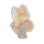 MASCOT: An Art Deco Sabino opalescent and frosted glass butterfly radiator car mascot, mid 20th